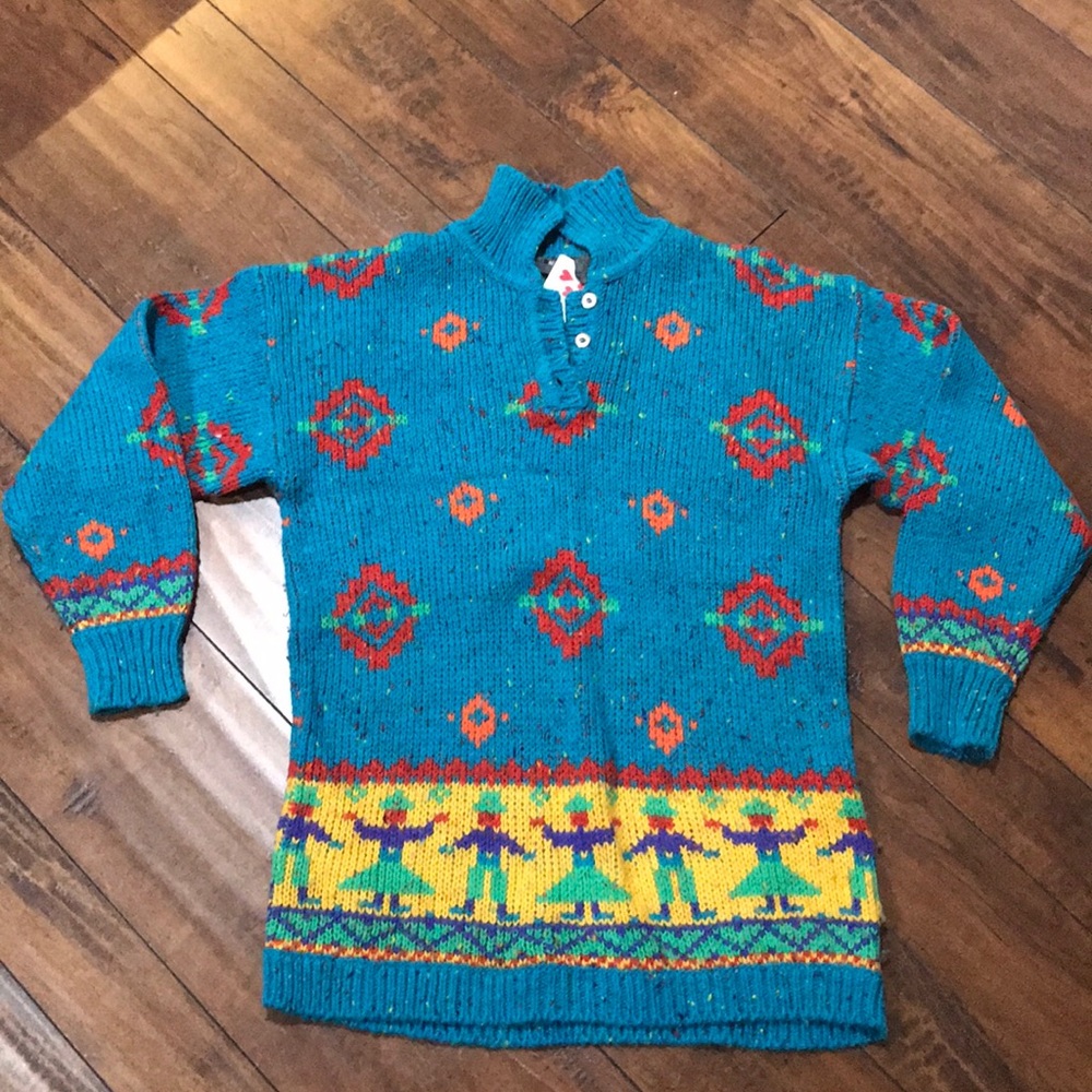 Vintage Liz Wear Geometric Heavy Knit Sweater